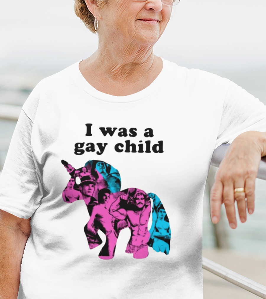 AndrewSylvesr Adrianandshane I Was A Gay Child Unicorn Collage T-Shirt