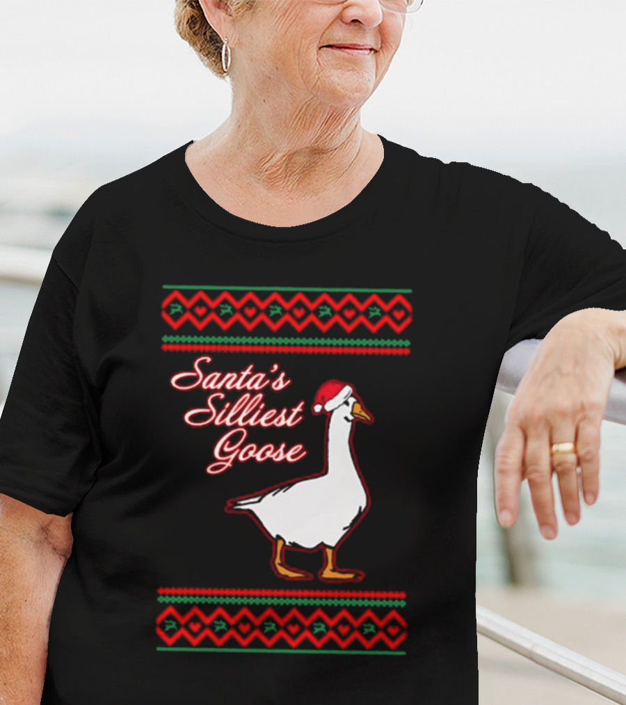 Santa's Silliest Goose Festive Holiday T-Shirt