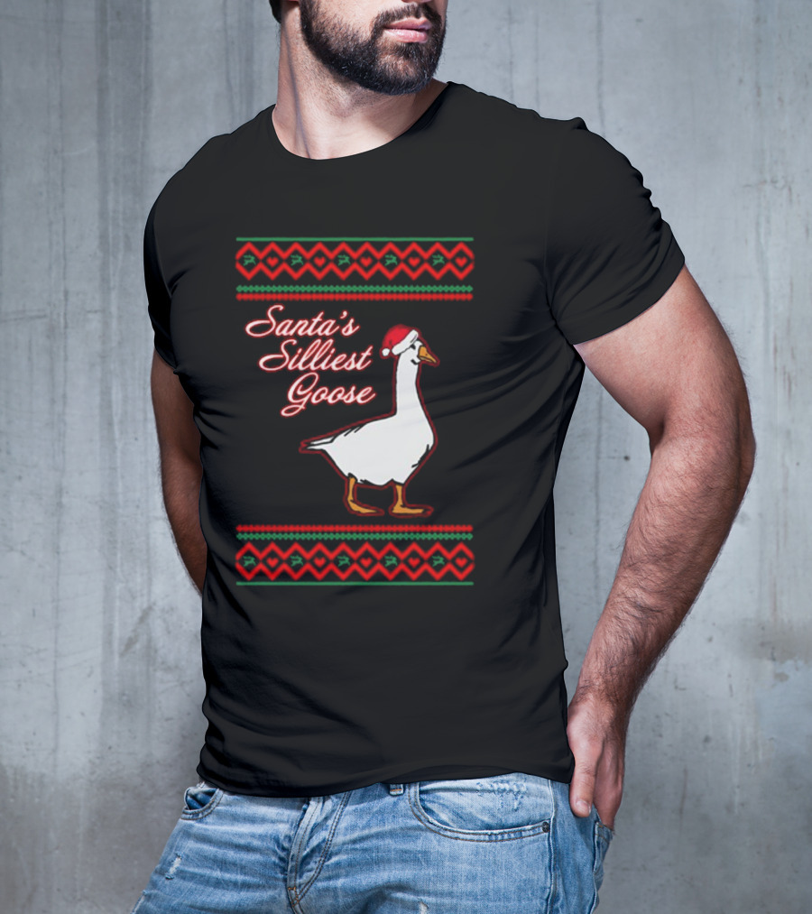 Santa's Silliest Goose Festive Holiday T-Shirt