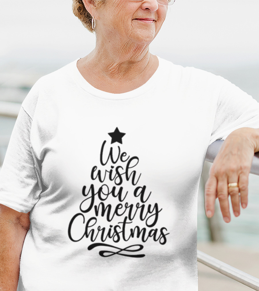 We Wish You A Merry Christmas Tree Star Family Holiday Xmas T-Shirt