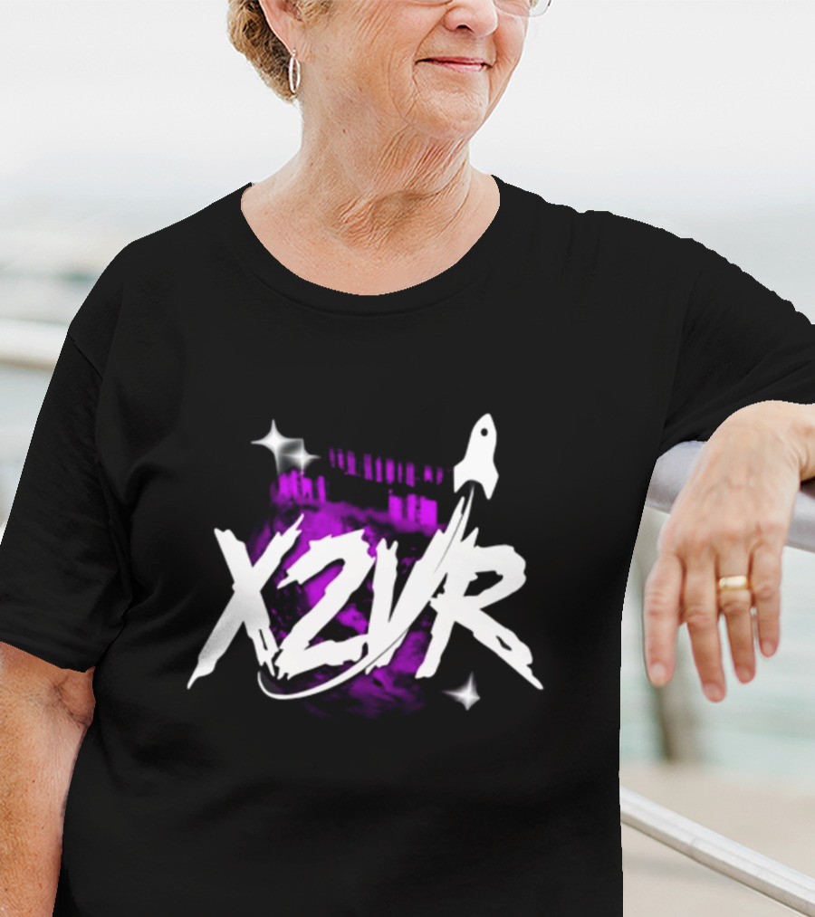 X2vr Black Purple Rocket Colosseum T-Shirt