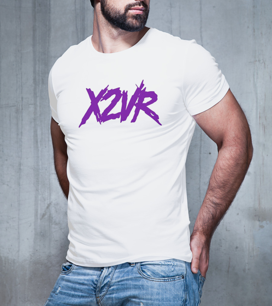 X2vr Grunge Purple Distressed Brushstroke T-Shirt