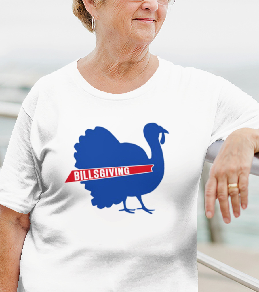 Billsgiving Turkey With Blue And Red T-Shirt
