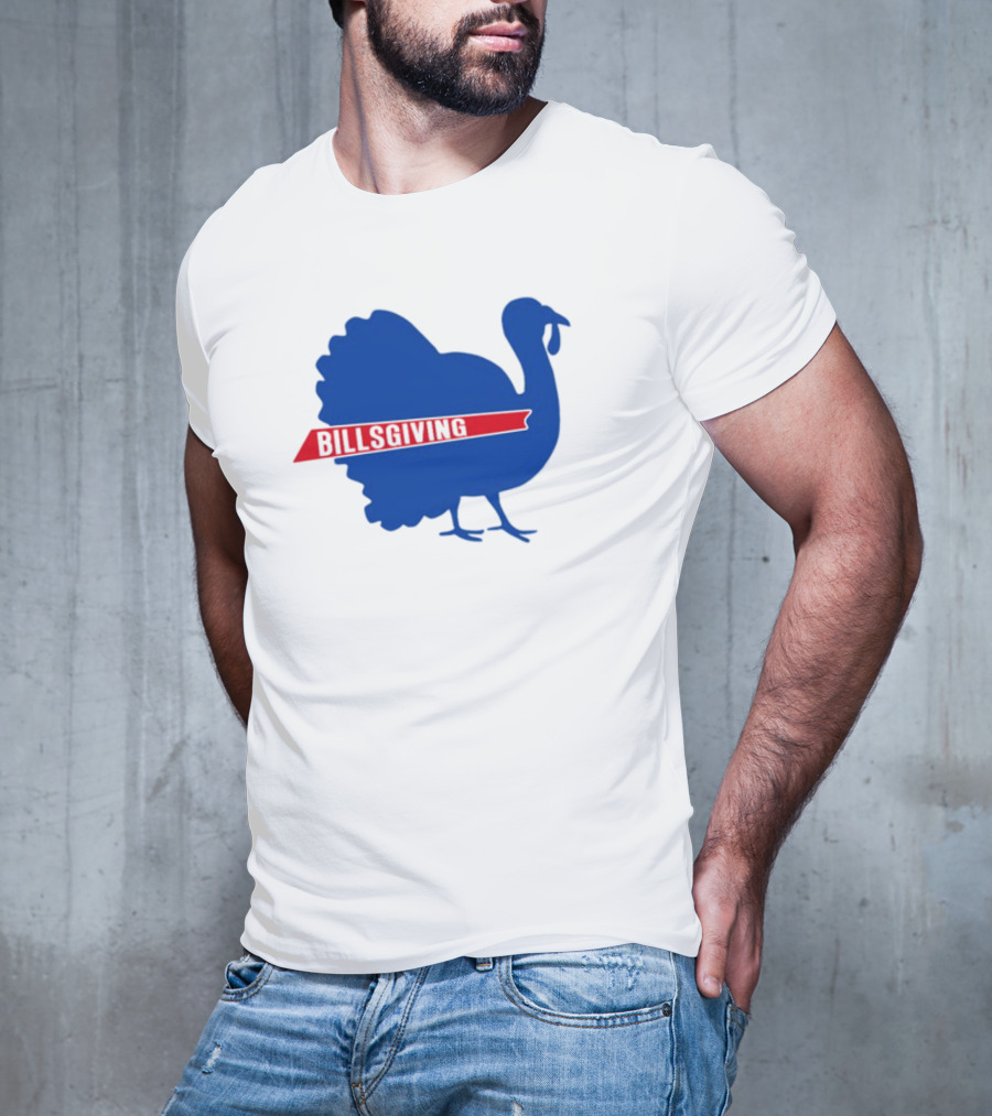 Billsgiving Turkey With Blue And Red T-Shirt
