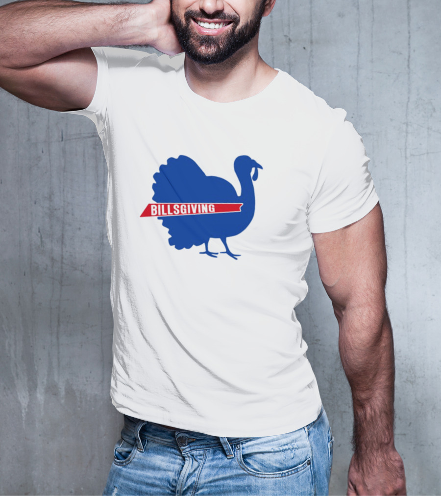 Billsgiving Turkey With Blue And Red T-Shirt