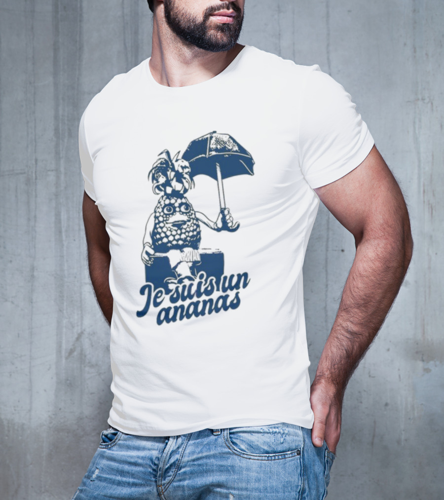 Retrokid Je Suis Un Ananas Pineapple Character With Umbrella T-Shirt