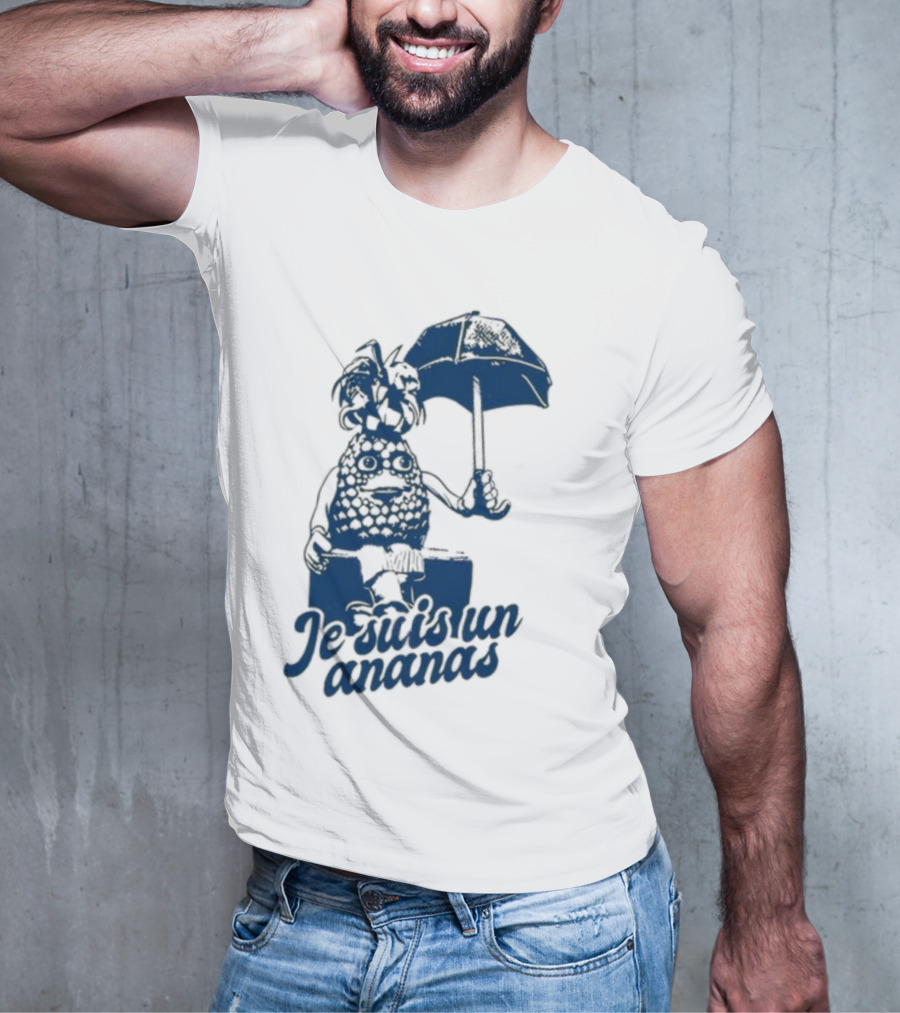Retrokid Je Suis Un Ananas Pineapple Character With Umbrella T-Shirt
