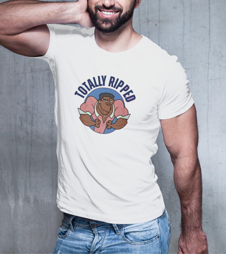 Totally Ripped Cartoon Character Flexing Muscles T-Shirt
