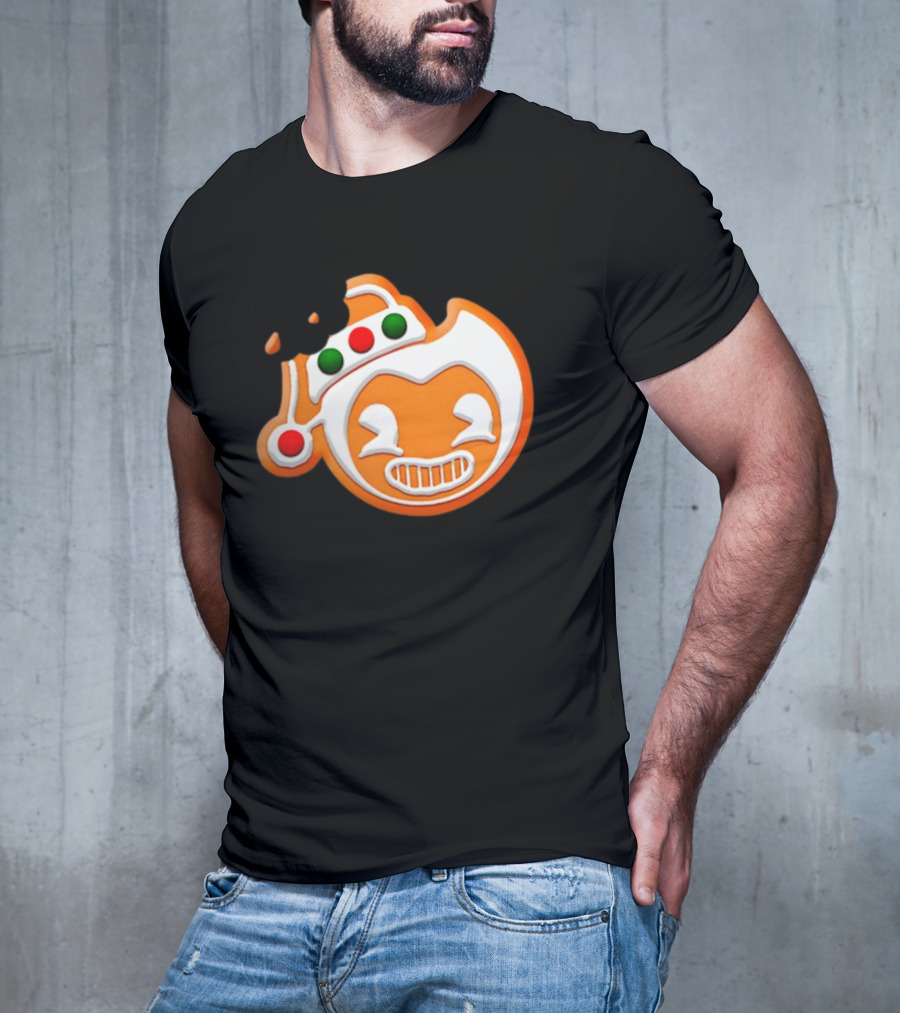 Bendy Gingerbread Christmas Cookie Bite T-Shirt