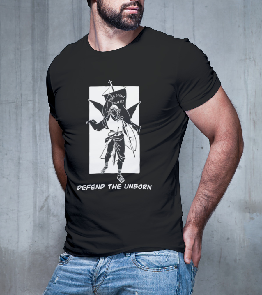 Quis Sicut Deus Defend The Unborn Angelic Warrior T-Shirt