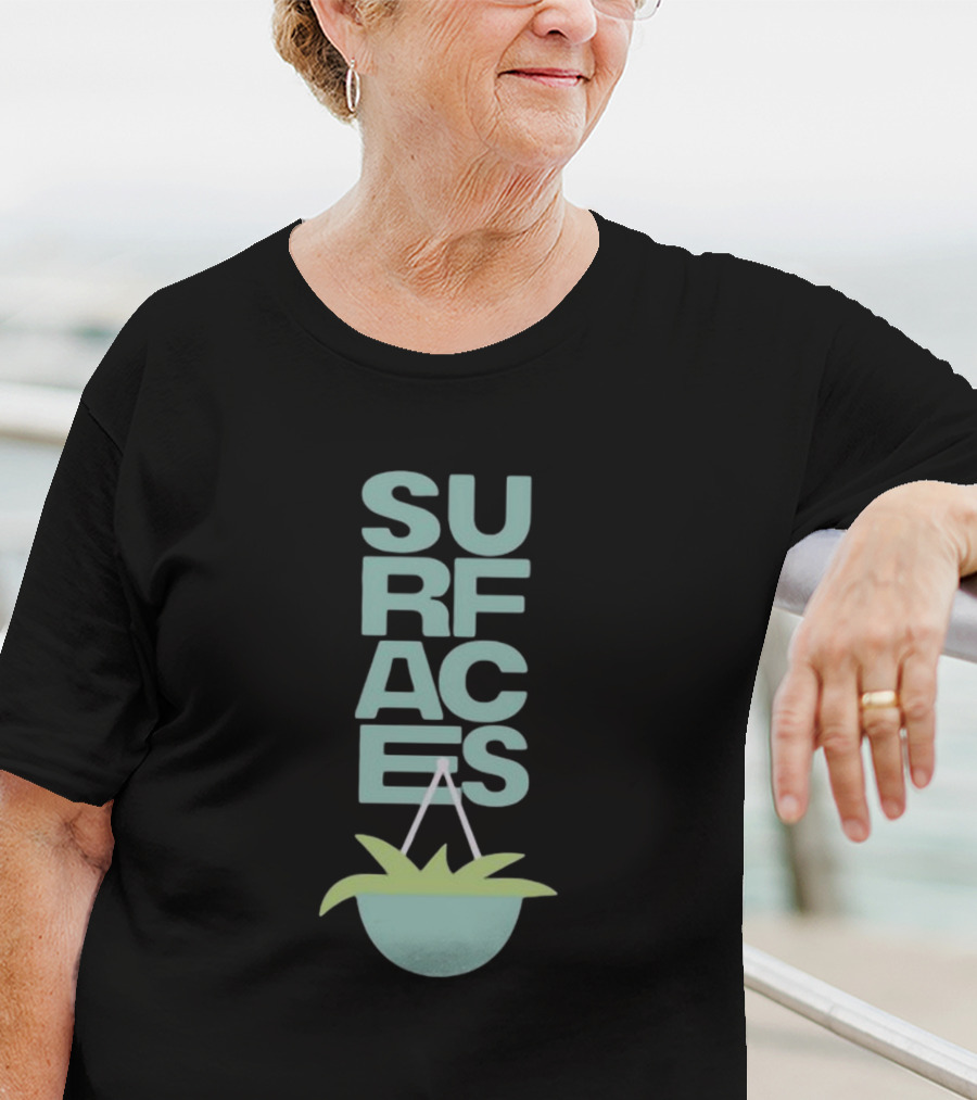 Surfacesmusic Where The Light Is Minimalist Plant Design Oil Green T-Shirt