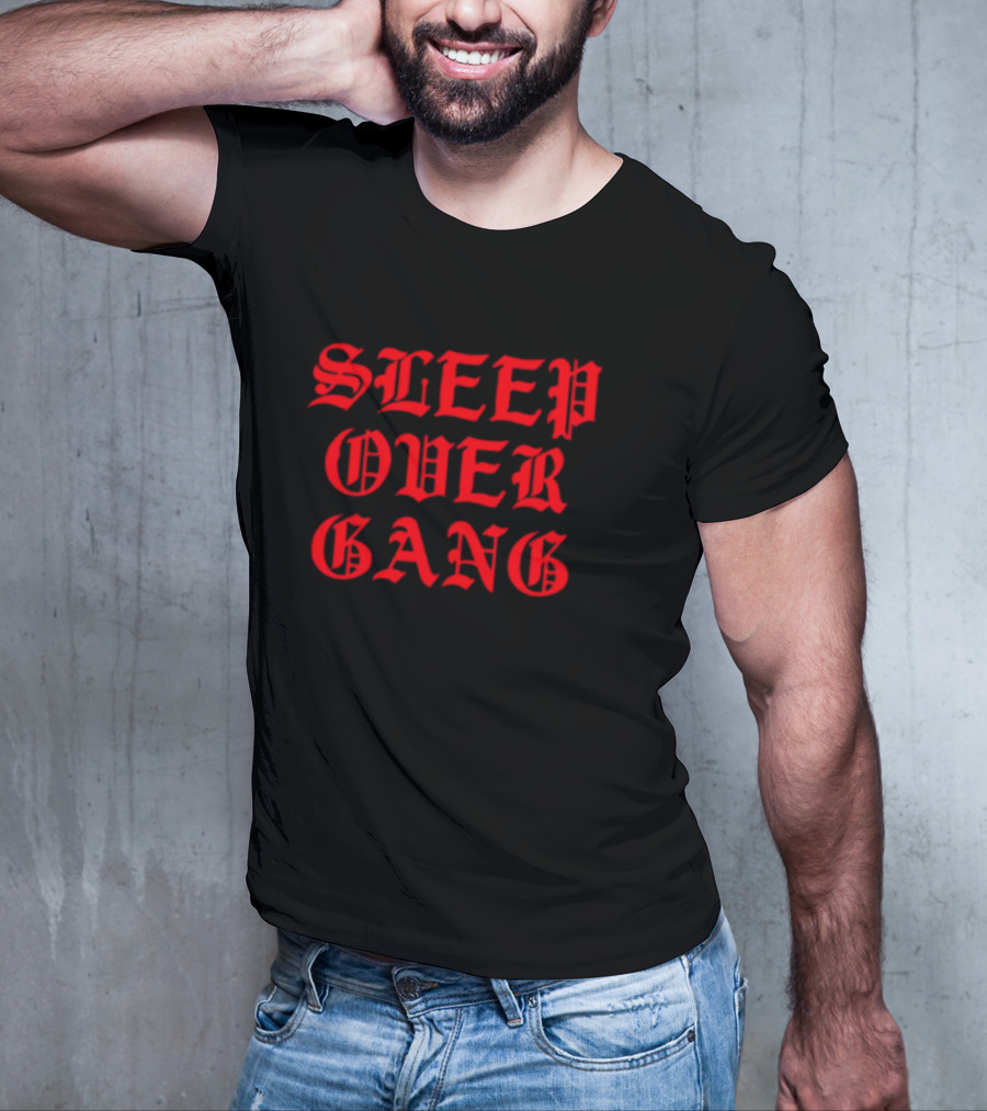 Sleep Over Gang Gothic Font Pajama Party T-Shirt