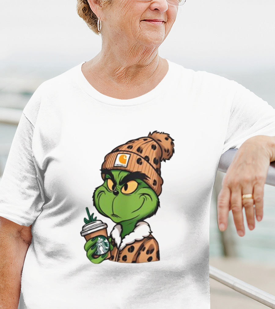The Grinch Carhartt Beanie Starbucks Christmas T-Shirt