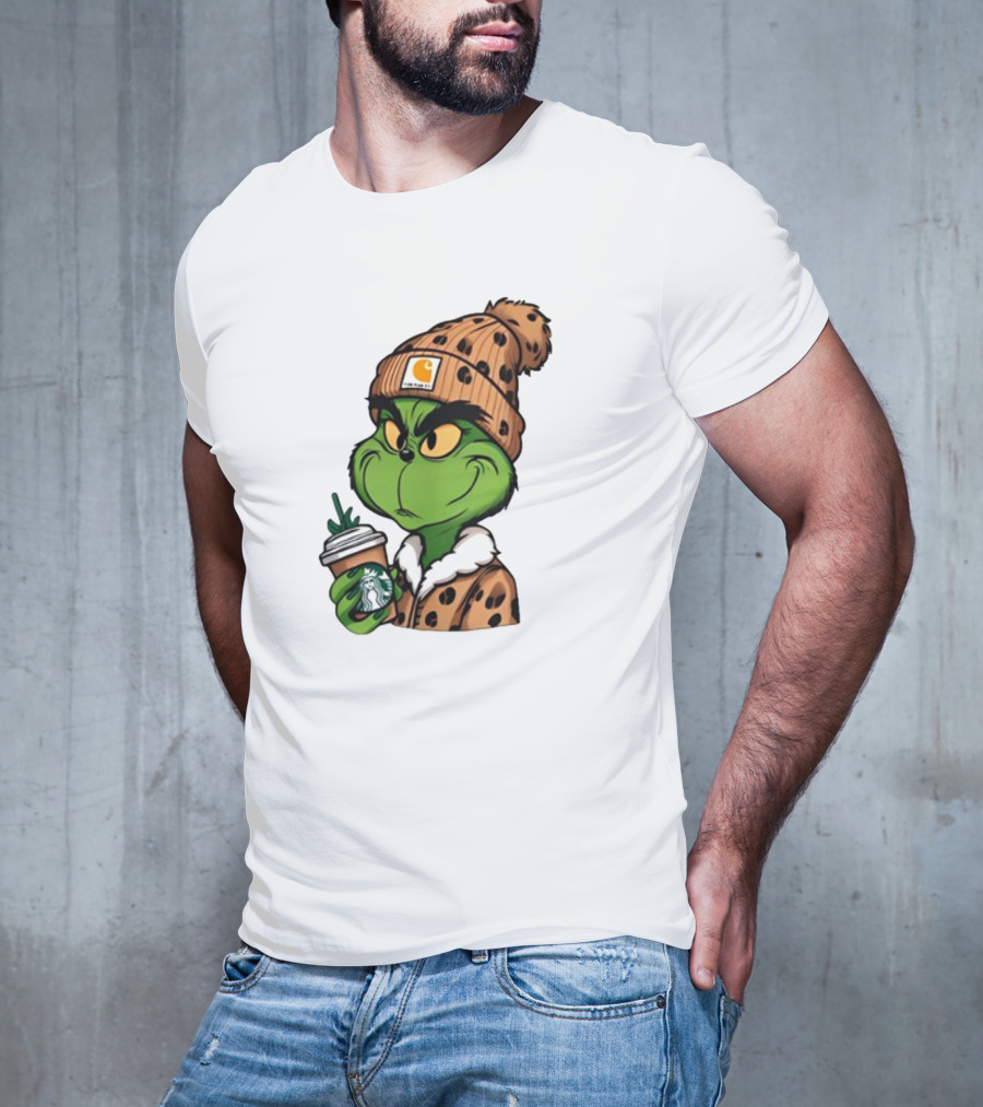 The Grinch Carhartt Beanie Starbucks Christmas T-Shirt