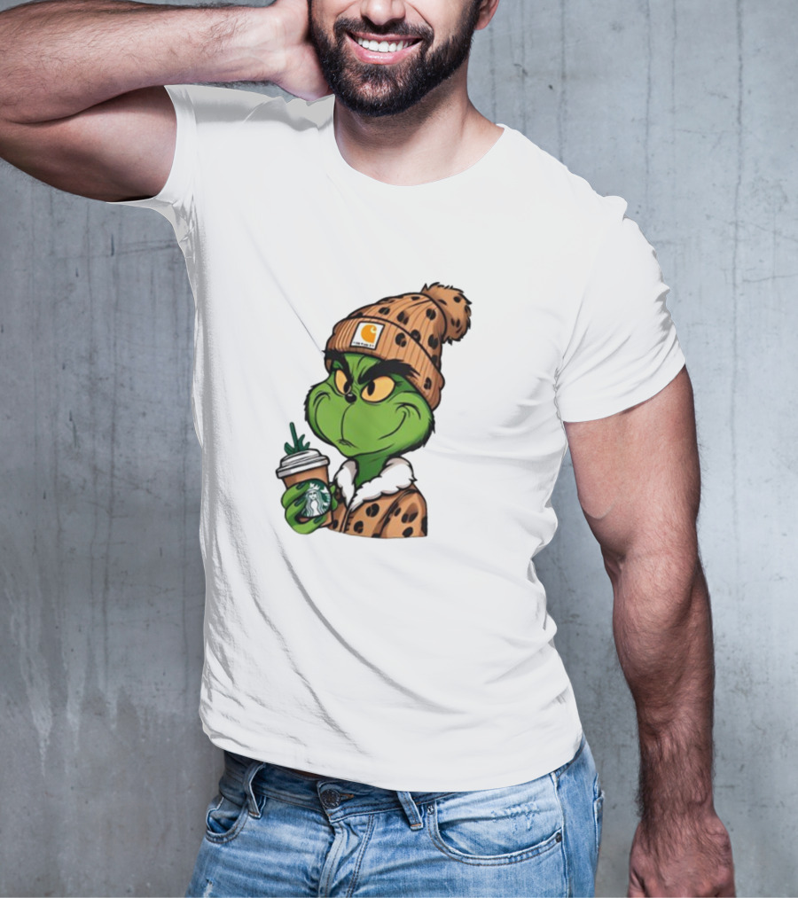 The Grinch Carhartt Beanie Starbucks Christmas T-Shirt