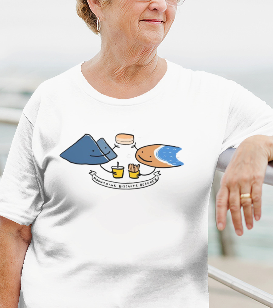 Mountains Biscuits Beaches Cute Food And Nature Image T-Shirt