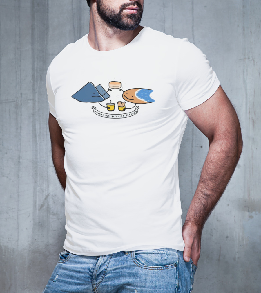 Mountains Biscuits Beaches Cute Food And Nature Image T-Shirt