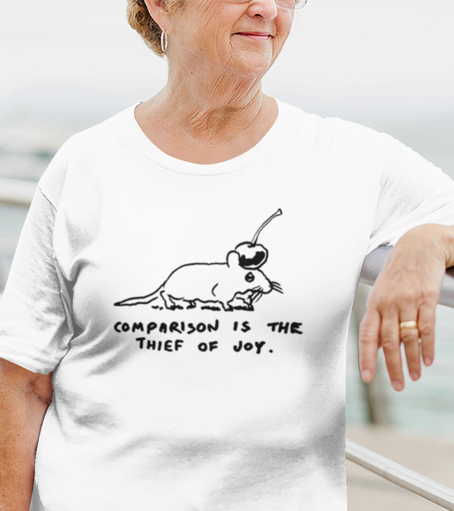 Comparison Is The Thief Of Joy Mouse Cherry Balloon T-Shirt
