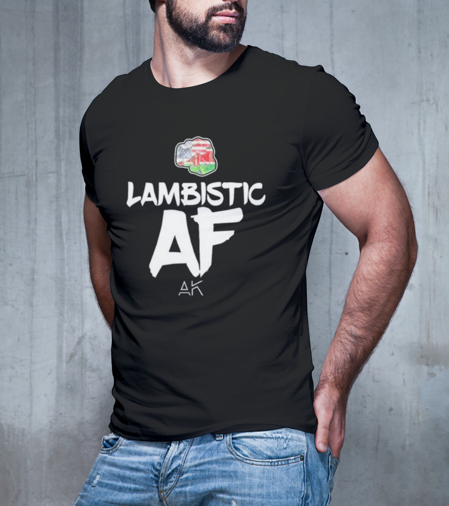 Lambistic AF American Kenyan Flag Map T-Shirt
