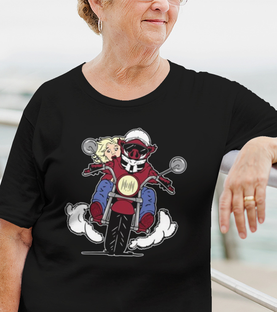 The Prodigal Son Returns Motorcycle Adventure With Pig Rider And Blonde Companion T-Shirt