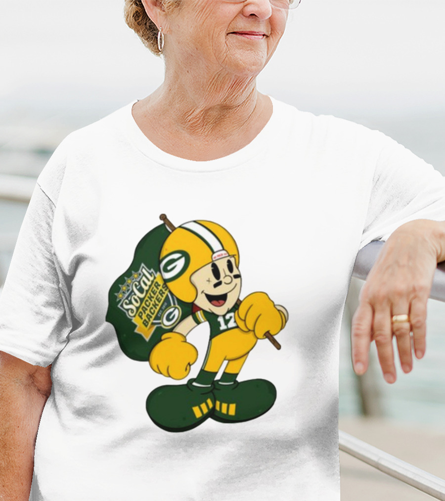 Socal Packer Backers 12 Retro Cartoon Football Character T-Shirt