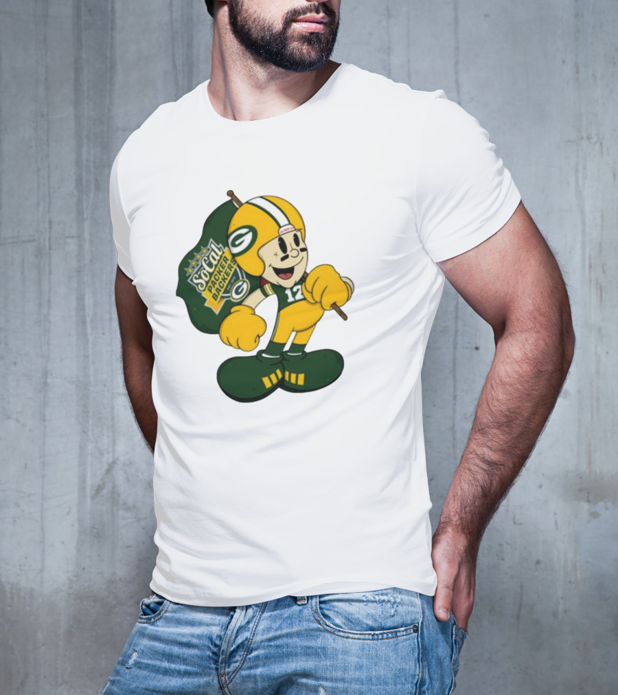 Socal Packer Backers 12 Retro Cartoon Football Character T-Shirt