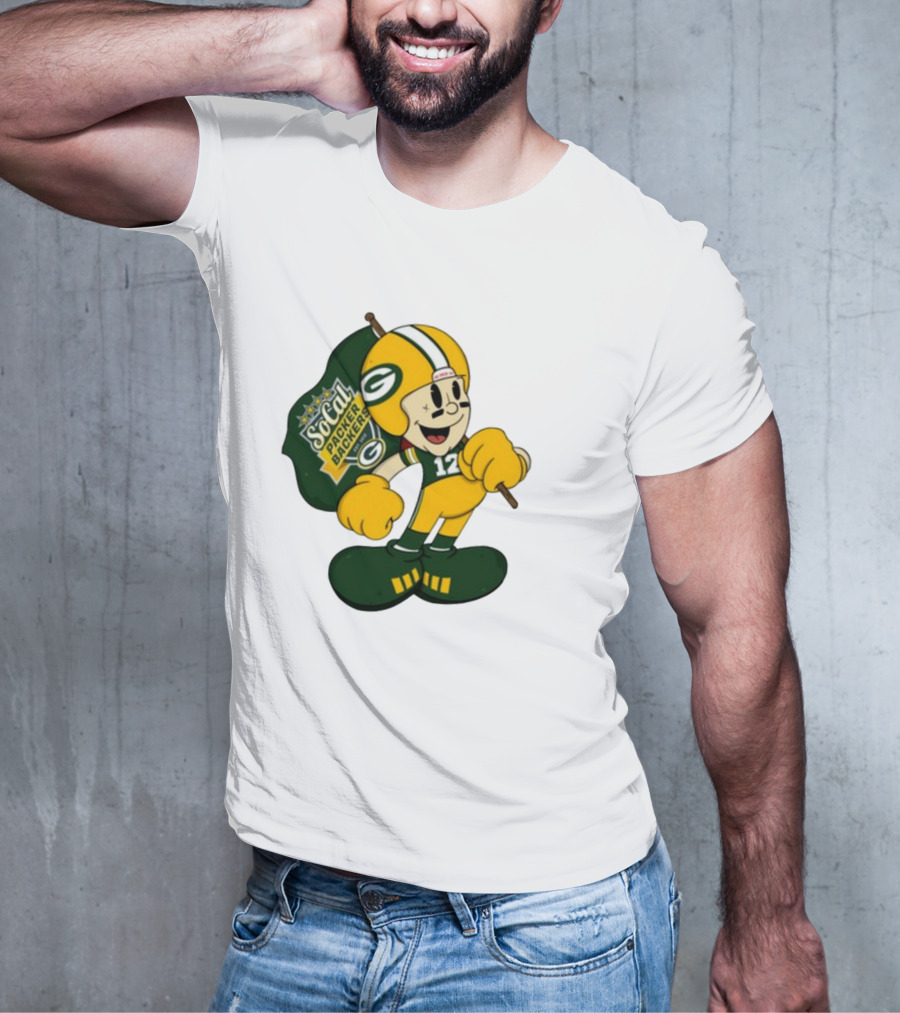 Socal Packer Backers 12 Retro Cartoon Football Character T-Shirt