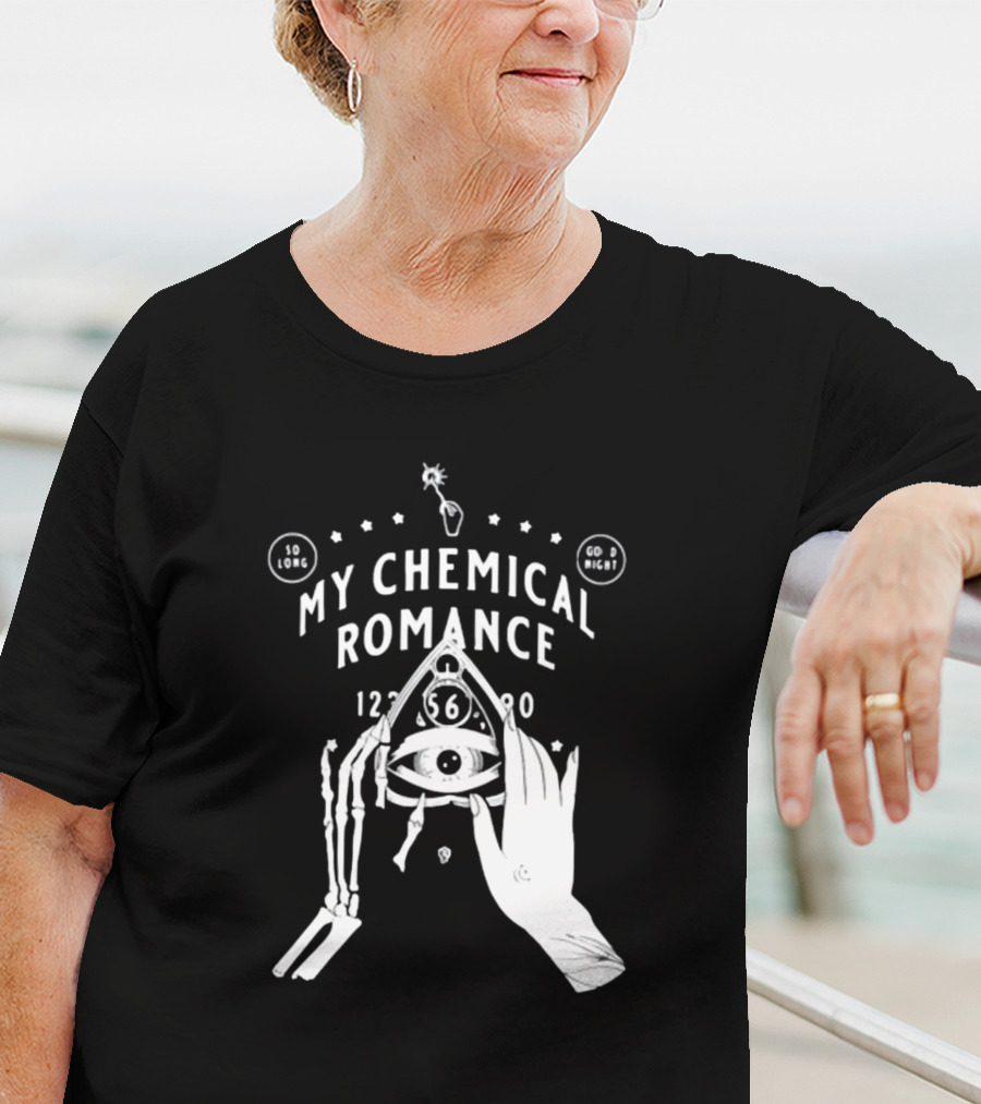 My Chemical Romance Spirit Board So Long Good Night Skeleton Hand Eye T-Shirt