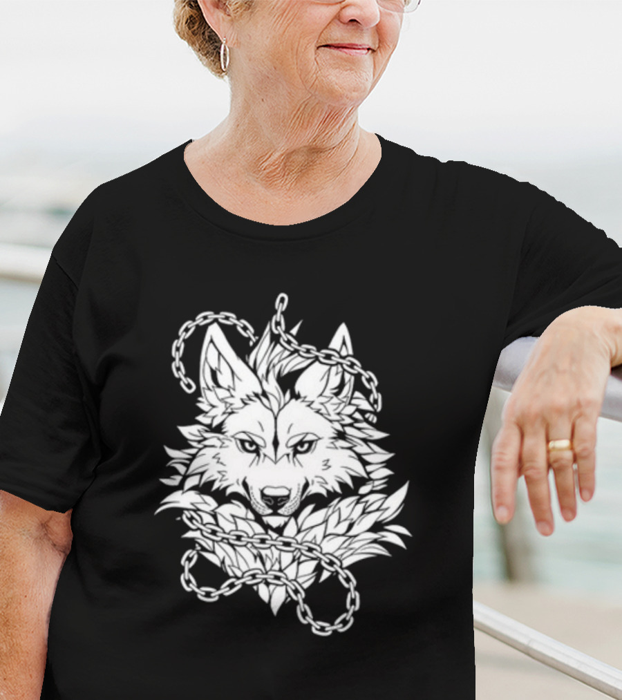 Wolf Head Enclosed By Chains T-Shirt