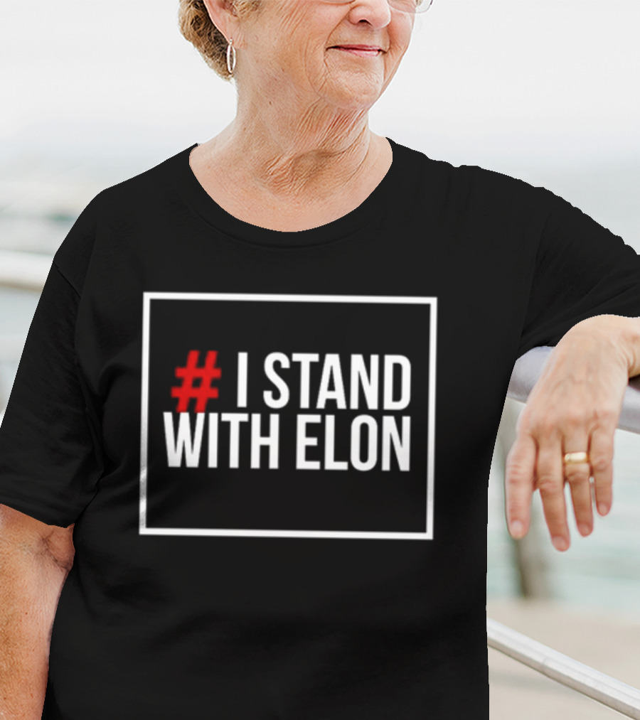 Alphafox78 # I Stand With Elon Hash Symbol T-Shirt