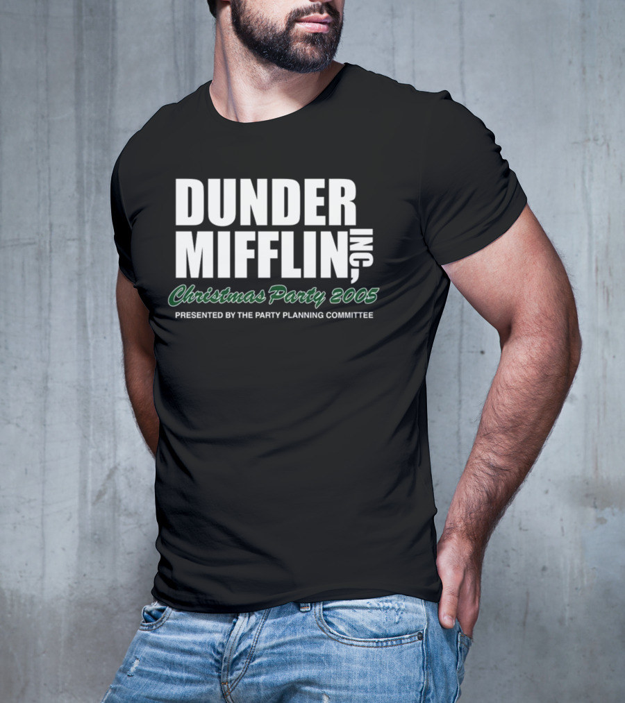 Dunder Mifflin Inc Christmas Party 2005 Presented By The Party Planning Committee Office Event T-Shirt