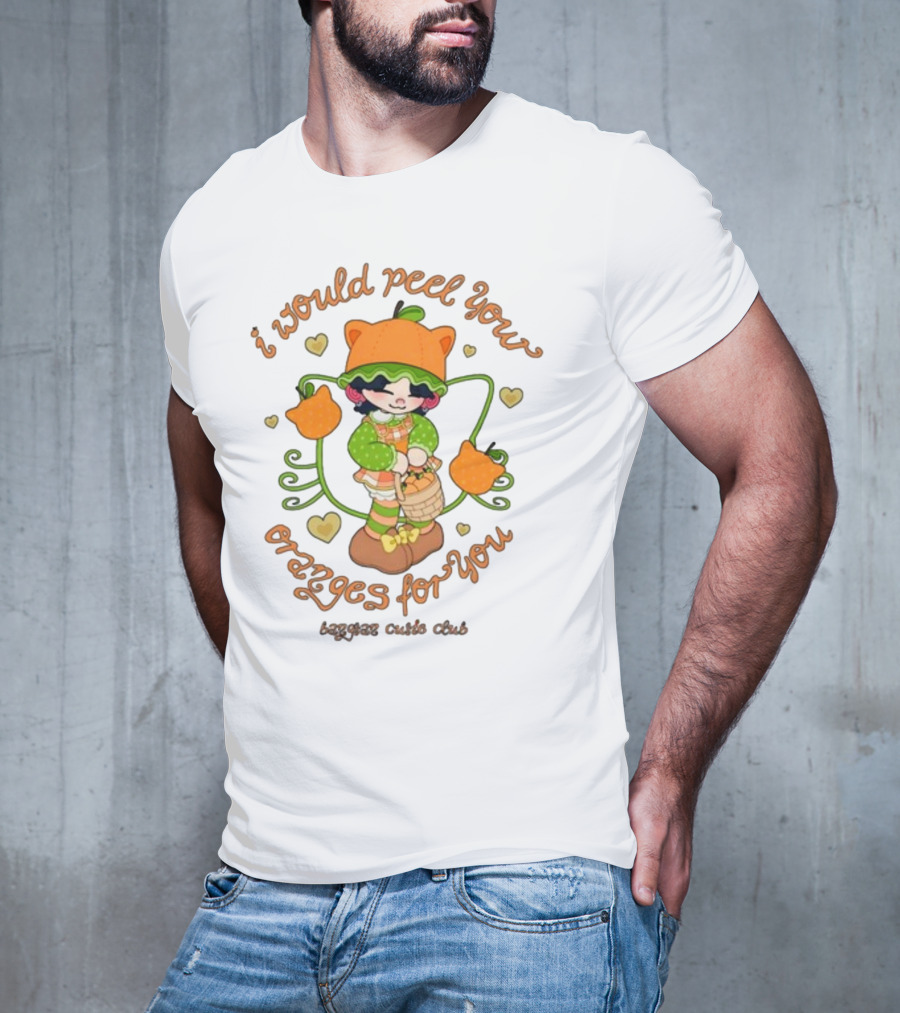 Lizi Bug I Would Peel You Oranges For You Bangtan Cutie Club Playful Orange-Themed Character T-Shirt
