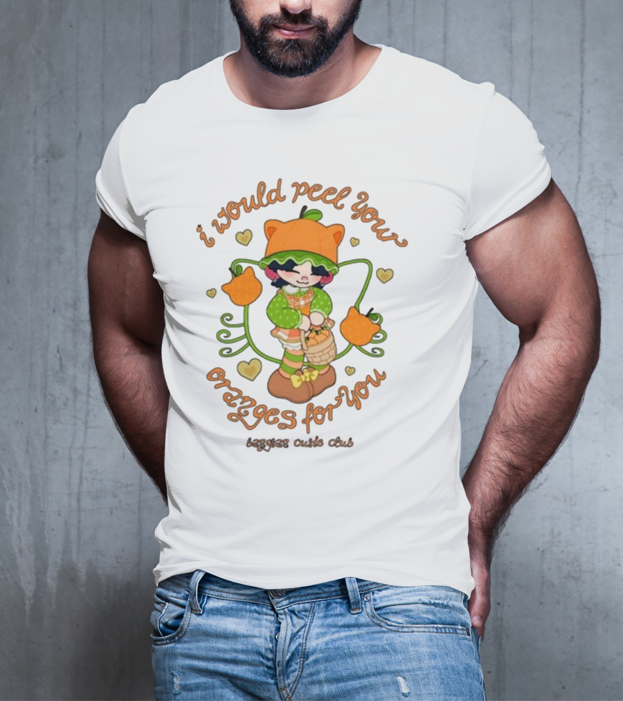 Lizi Bug I Would Peel You Oranges For You Bangtan Cutie Club Playful Orange-Themed Character T-Shirt