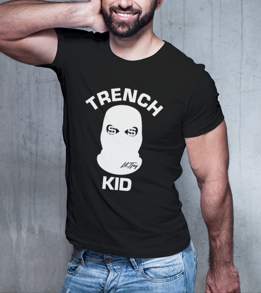 Lil Tray Trench Kid Balaclava Money Eyes T-Shirt