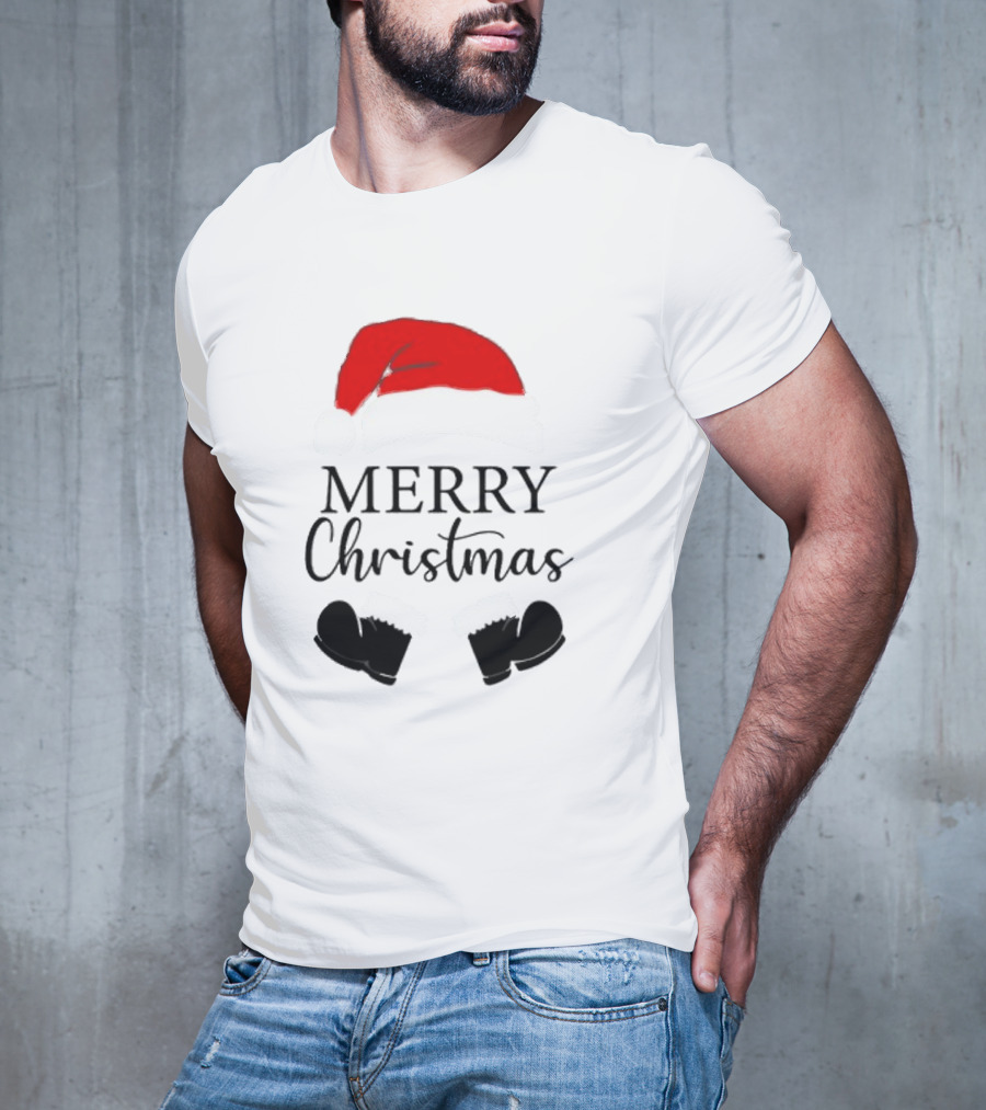 Merry Christmas Svg Santa Hat And Boots Softstyle V-Neck T-Shirt