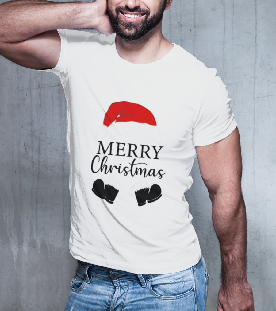 Merry Christmas Svg Santa Hat And Boots Softstyle V-Neck T-Shirt
