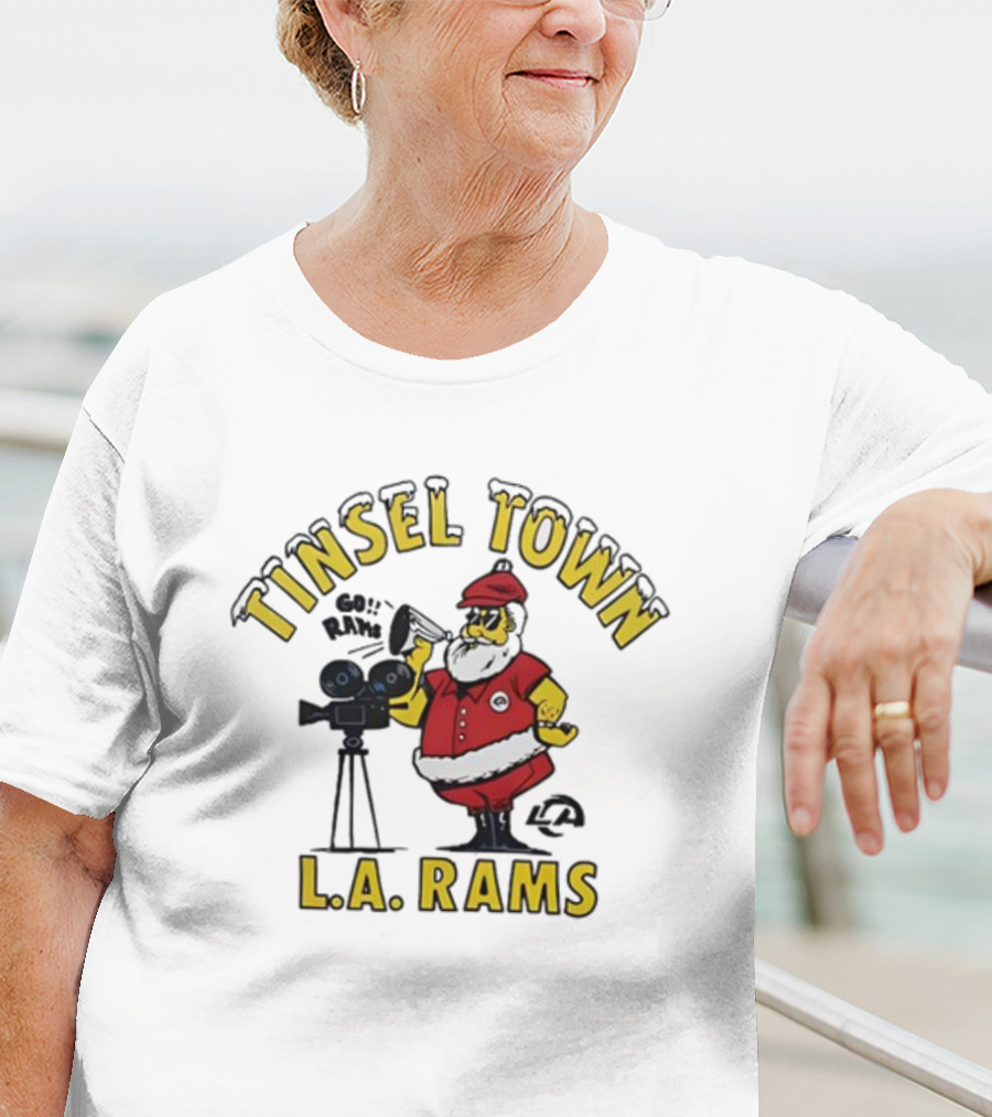 Tinsel Town L.A. Rams Santa Christmas T-Shirt