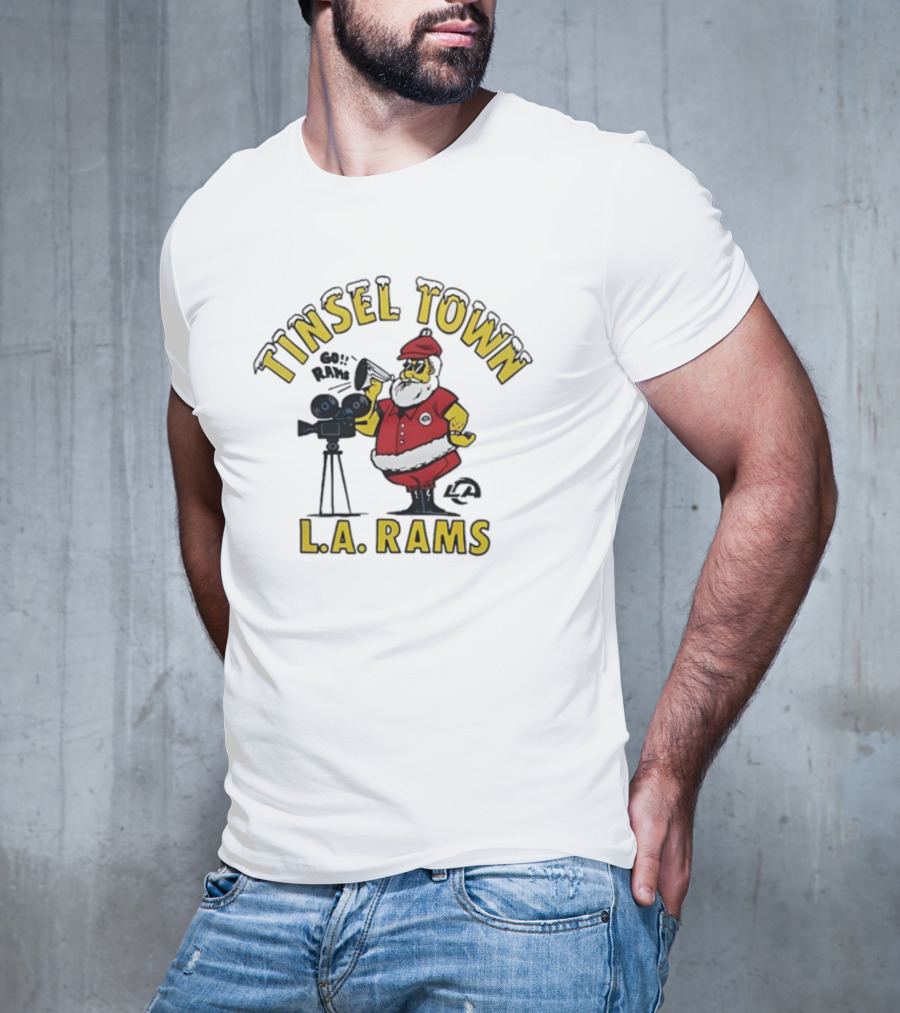 Tinsel Town L.A. Rams Santa Christmas T-Shirt