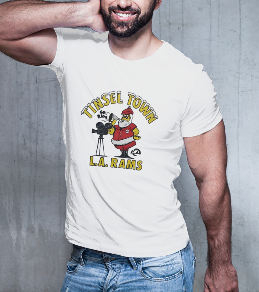 Tinsel Town L.A. Rams Santa Christmas T-Shirt