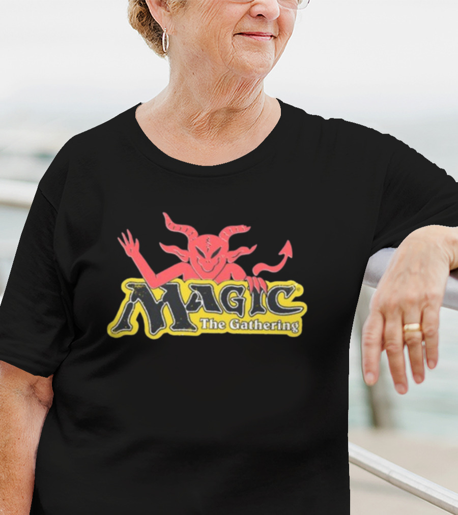 Wizard Of Barge Magic The Gathering Demon Logo Design New T-Shirt