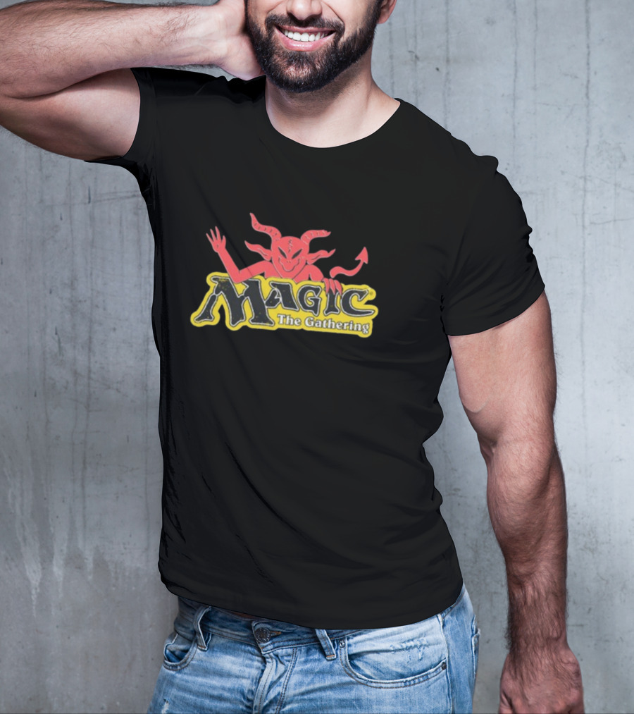 Wizard Of Barge Magic The Gathering Demon Logo Design New T-Shirt