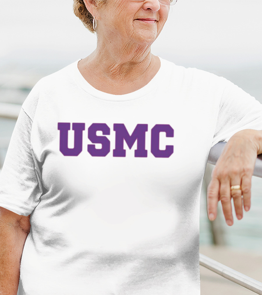 James Carville USMC Purple Bold Letters T-Shirt