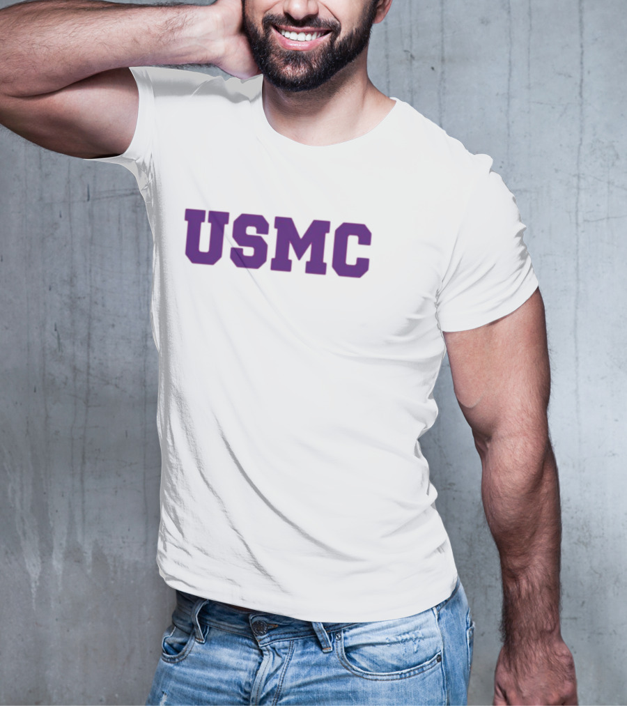 James Carville USMC Purple Bold Letters T-Shirt