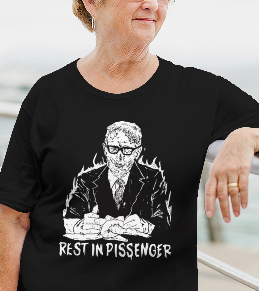 Punkwithacamera Rest In Pissenger Skeleton Suit Flames T-Shirt