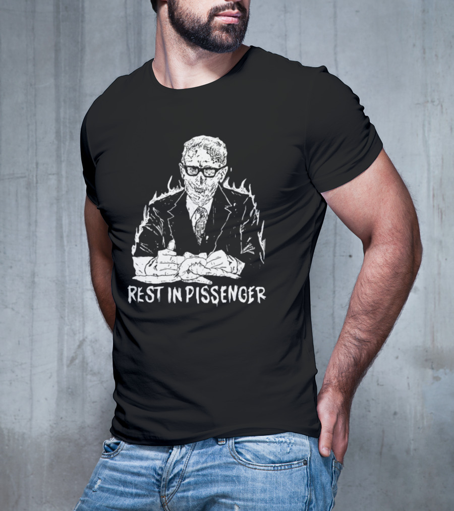 Punkwithacamera Rest In Pissenger Skeleton Suit Flames T-Shirt