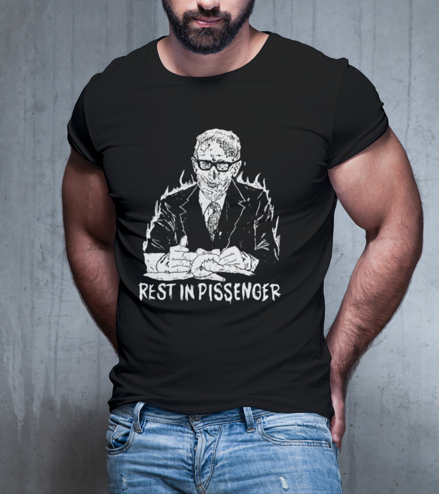 Punkwithacamera Rest In Pissenger Skeleton Suit Flames T-Shirt