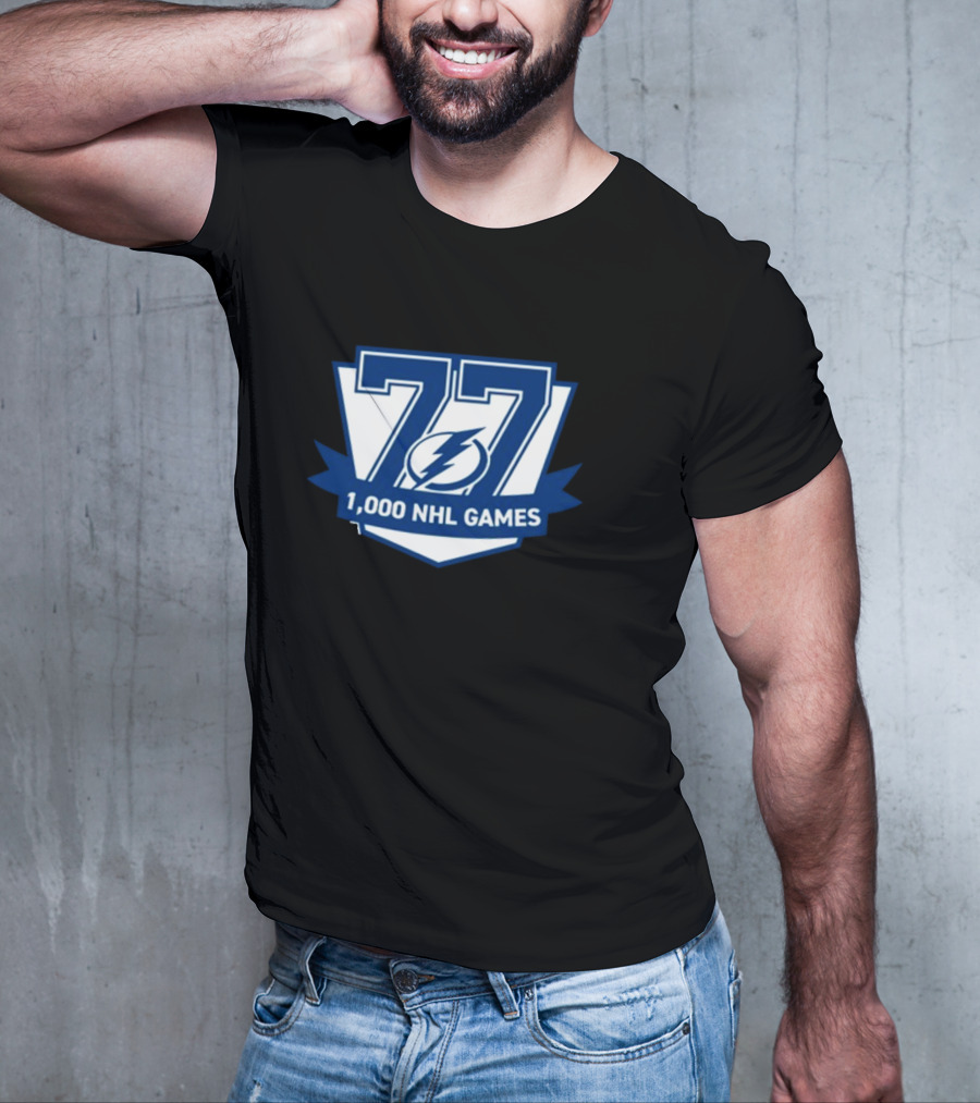 Gabby Shirley Victor Hedman 77 1,000 NHL Games T-Shirt