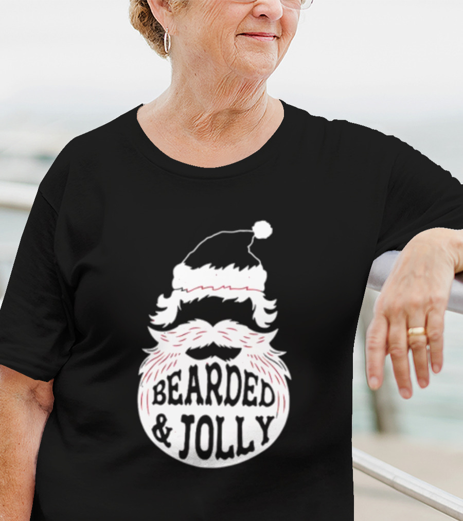 Mens Santa Claus Bearded And Jolly Christmas T-Shirt