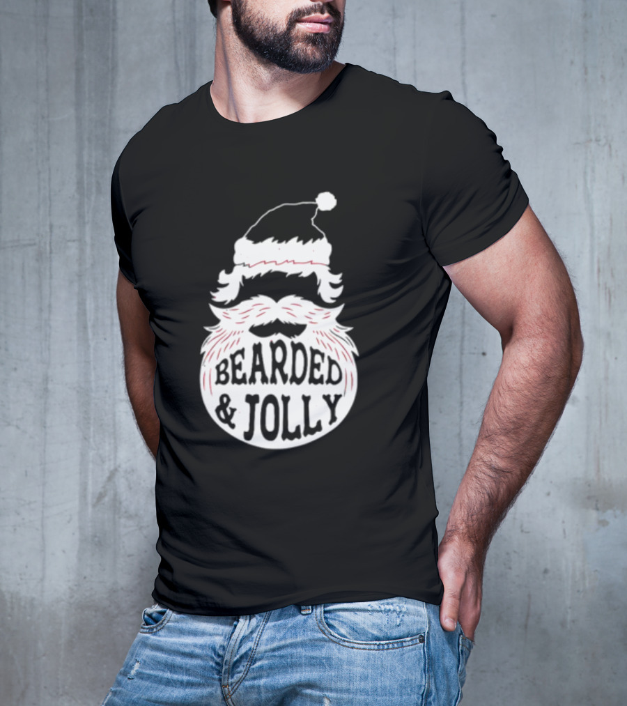 Mens Santa Claus Bearded And Jolly Christmas T-Shirt