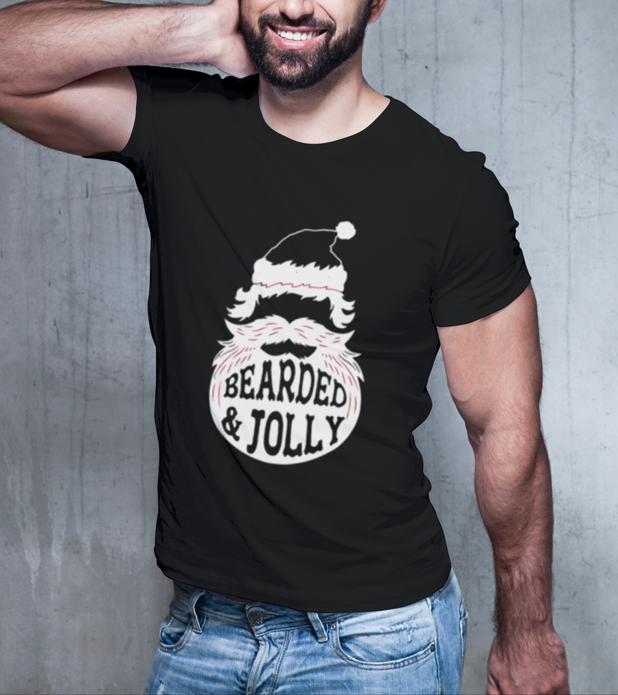 Mens Santa Claus Bearded And Jolly Christmas T-Shirt
